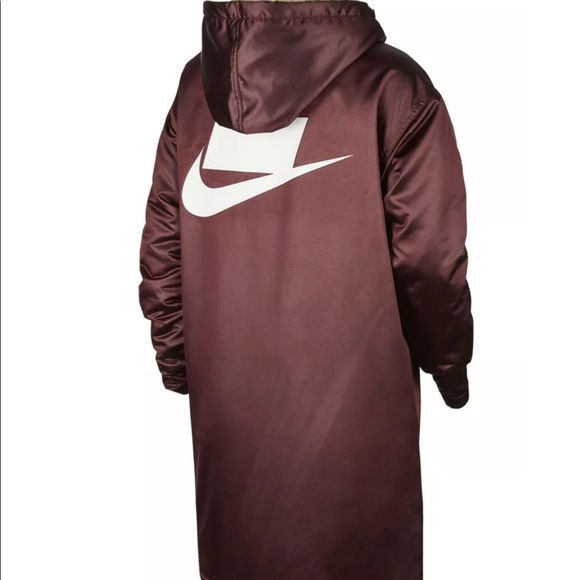 Nike Sportswear Sport Pack Synthetic Fill Faux Shearling Lined Parka Maroon XL - Picture 2 of 8